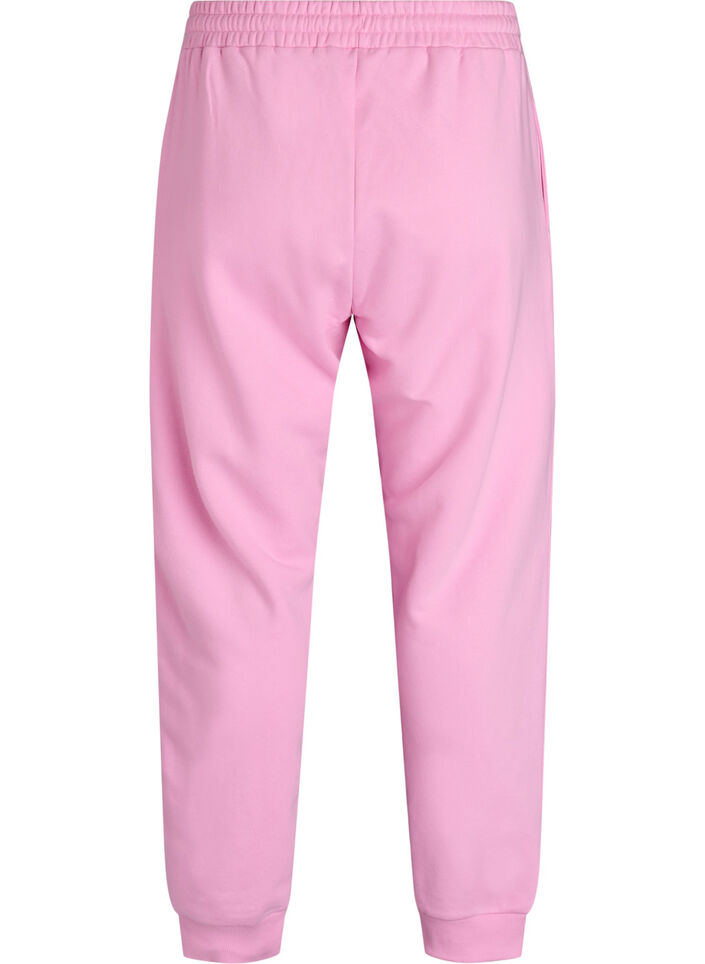 Joggebukser med høy midje, Rosa, Packshot image number 1