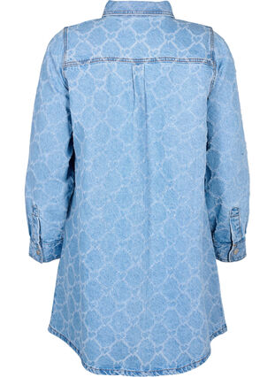 Zizzi Denimkjole med destroy-mønster, Blue denim, Packshot image number 1