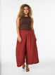 Culottes i viskose med h&oslash;y midje og vide ben, R&oslash;d, Model image number 0