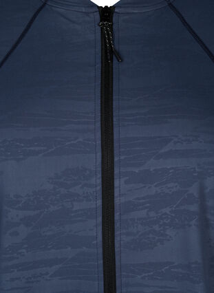 Zizzi Treningsbluse med glidelås, Mood Indigo, Packshot image number 2