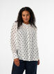 Viskosebluse med en volangkrage, Hvit, Model image number 0