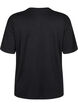T-skjorte med strass og rund hals, Svart, Packshot image number 1