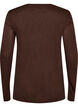 Langermet bluse i ull og viskose, Brun, Packshot image number 1