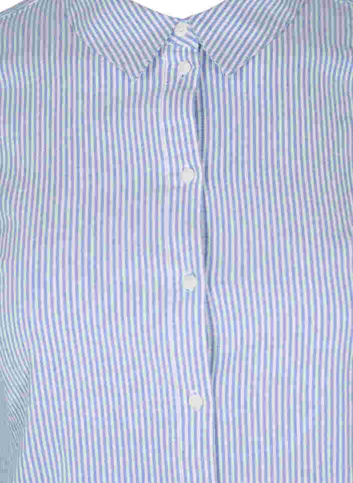 Langermet skjorte i bomull, Blue Striped, Packshot image number 2