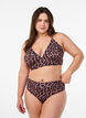 Blomstret bikinioverdel med knyting på ryggen, Brun, Model image number 1