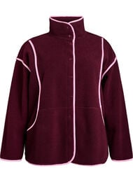 Teddyjakke med kontrastdetaljer, Rød