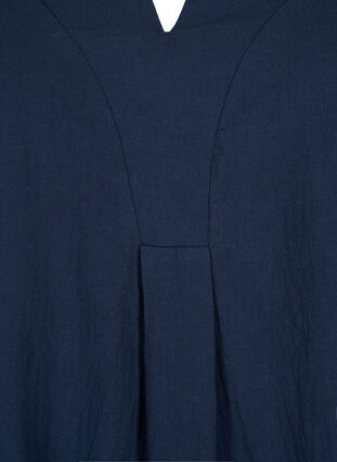 FLASH - Bluse i bomull med halvlange ermer, Navy Blazer, Packshot image number 2