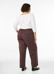 Dressbukse med h&oslash;y midje og straight fit, Brun, Model image number 1