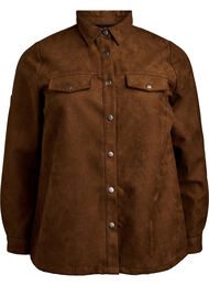 Imitert semsket skjorte, Brown Fake Suede 