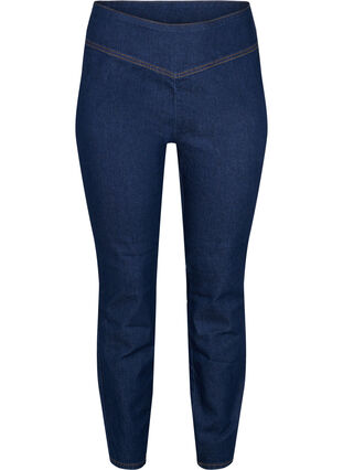 Zizzi Stretchy jeggings i bomullsblanding, Dark blue, Packshot image number 0