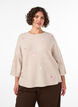 Strikkebluse med sm&aring; broderte motiver, Beige, Model image number 0
