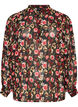 Bluse med heldekkende trykk og kort knappestolpe, Rosa, Packshot image number 0
