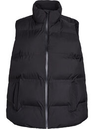 Kort puffvest med høy krage, Black