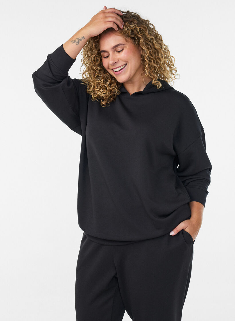 Jersey hettegenser, Svart, Model image number 0