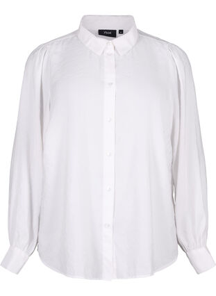 Langermet skjorte i Tencel ™ Modal, Bright White, Packshot image number 0