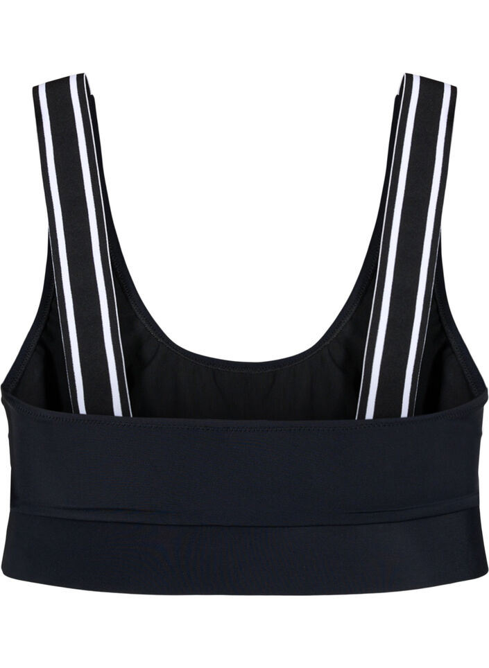 Bikinitopp med stripete skulderstropper, Black, Packshot image number 1