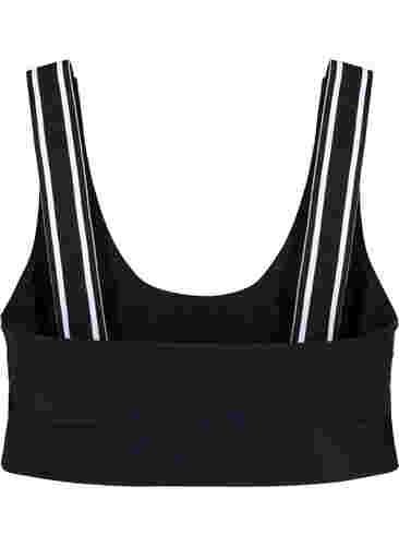 Bikinitopp med stripete skulderstropper, Black, Packshot image number 1