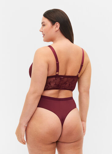 G-streng med normal høyde i livet, Bordeaux Ass, Model image number 1