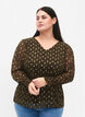 Bluse med trykk og lange ermer, Green Ethnic AOP, Model image number 0