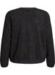 Teddy cardigan med gullfargede knapper, Svart, Packshot image number 1
