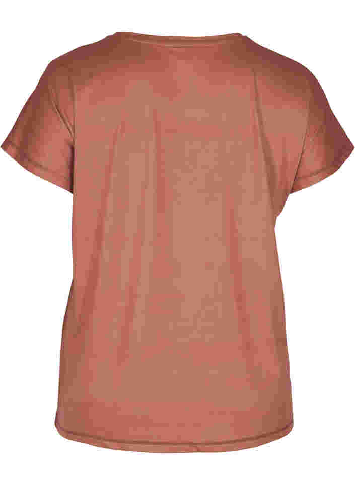 Ensfarget t-skjorte til trening, Mahogany, Packshot image number 1