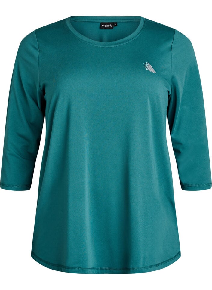 Treningsbluse med 3/4-ermer, Gr&oslash;nn, Packshot image number 0