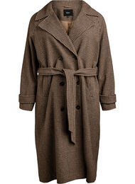 Rutete kåpe med belte, Brown Check 