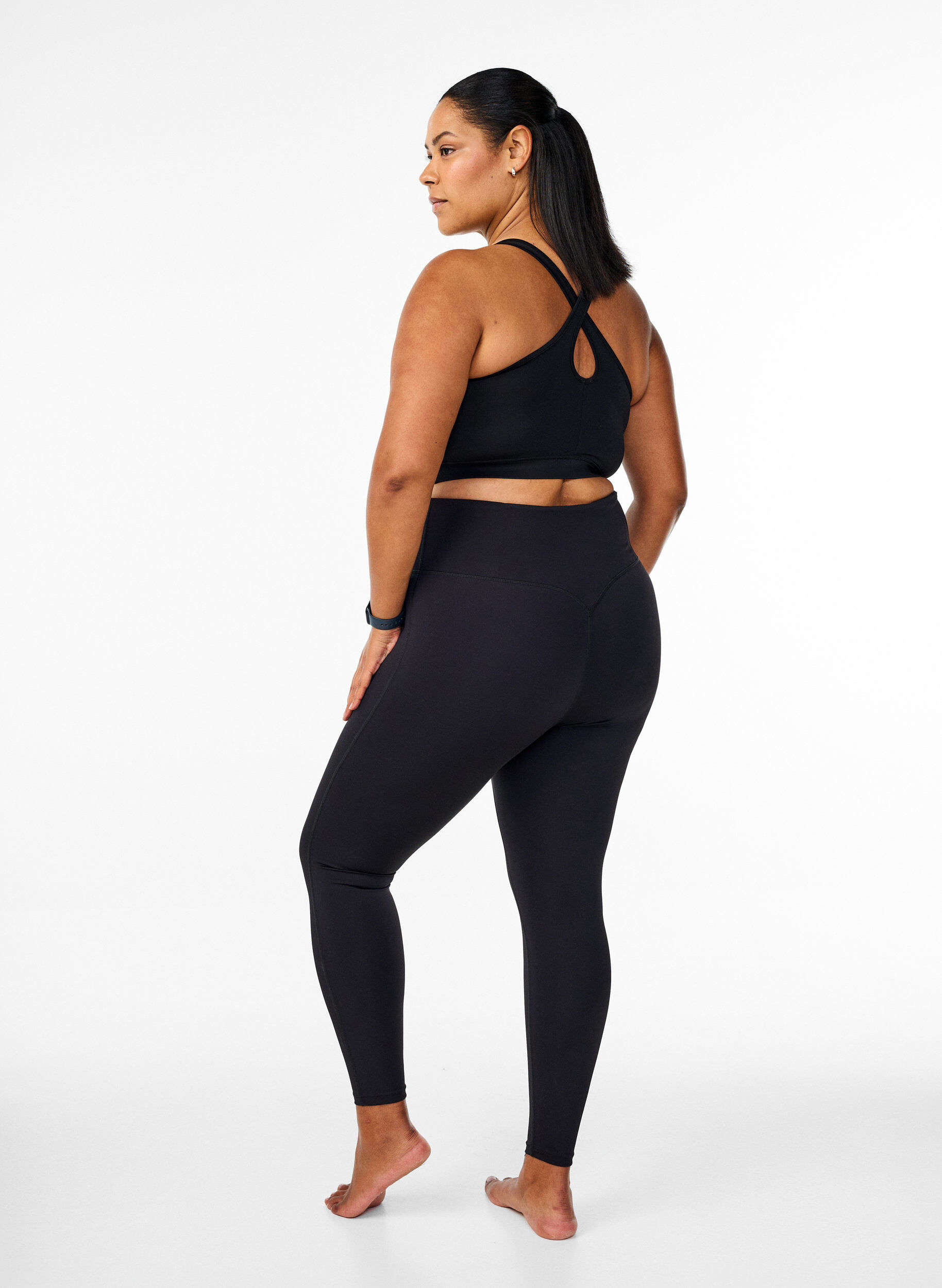 Zizzi CORE, Squat-sikre treningstights med lomme, Svart, Model image number 1