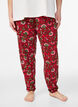 Bomulls pyjamasbukser med trykk, R&oslash;d, Model image number 2