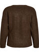 Strikket cardigan med asymmetrisk lukking, Brun, Packshot image number 1