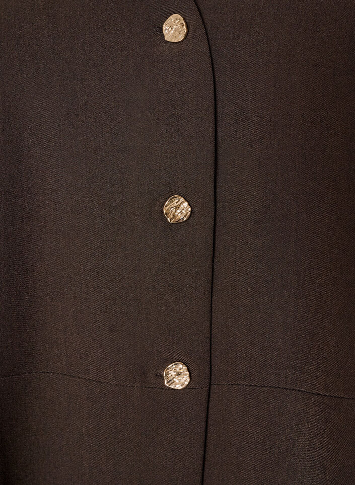 Stripet vest med peplum, Brun, Packshot image number 2