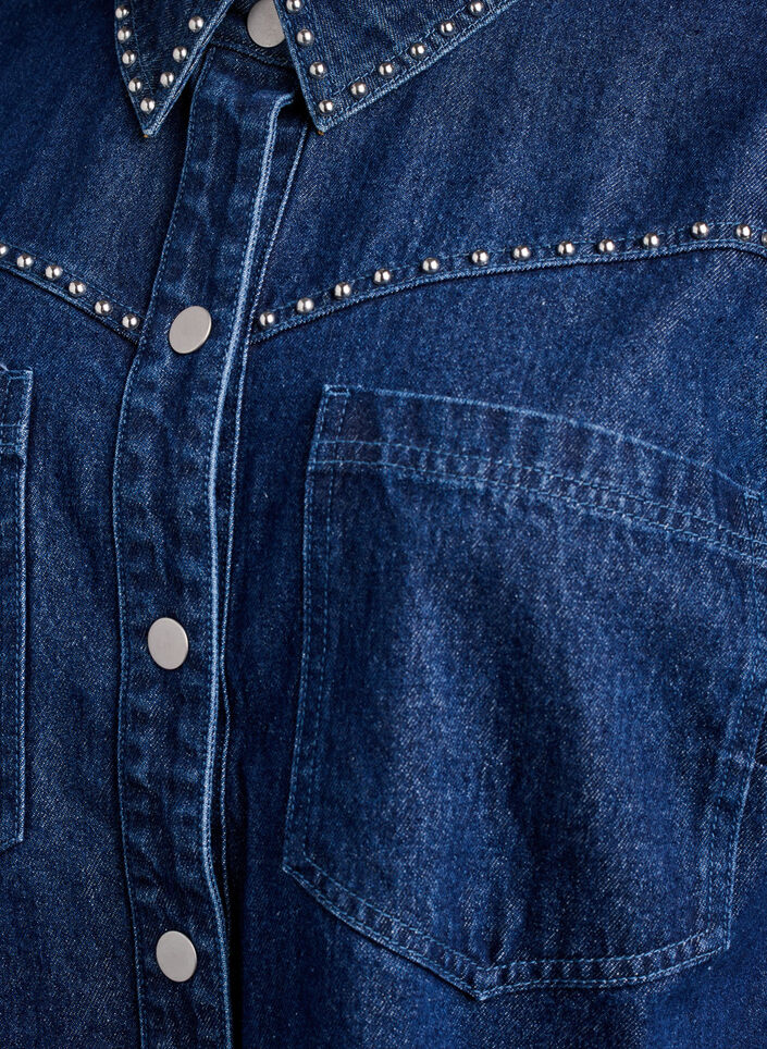 Denimskjorte med nagler, Blå, Packshot