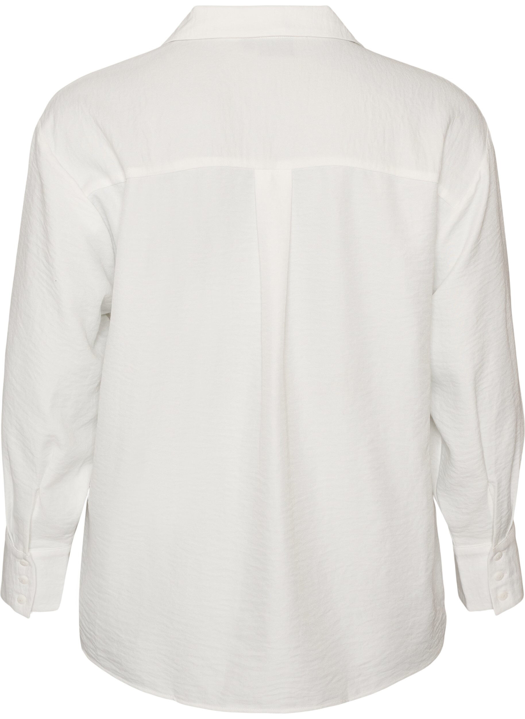 ZizziLoose fit skjorte med V-hals, Hvit, Packshot image number 1