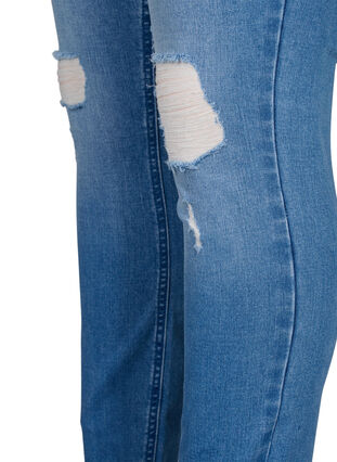 Amy jeans med supersmal passform og rippede detaljer, Blue denim, Packshot image number 3