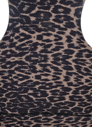 Zizzi Racerback sports-BH med leopardmønster, Brun, Packshot image number 3