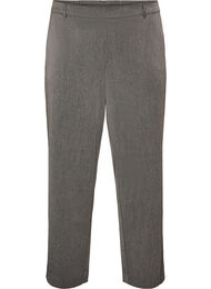 Dressbukse med h&oslash;y midje og straight fit, Gr&aring;