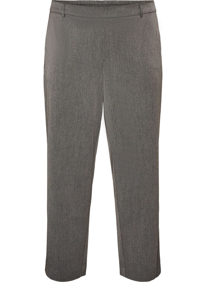 Dressbukse med h&oslash;y midje og straight fit, Gr&aring;, Packshot image number 0