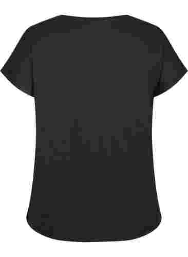 Ensfarget t-skjorte til trening, Black, Packshot image number 1