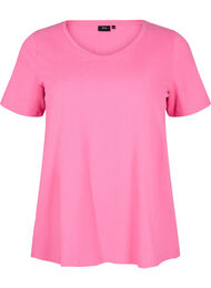 Basis enkel bomulls t-skjorte, Pink Power