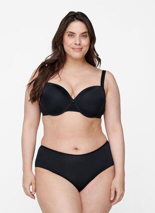 Zizzi Formstøpt BH med mesh, Black, Model image number 3