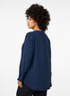 FLASH - Skjortebluse med nålestriper, Blå, Model image number 2