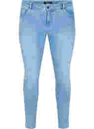 Ekstra slim Sanna jeans med broderidetaljer, Light blue