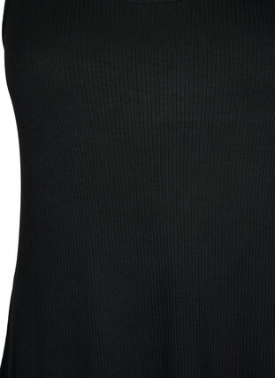 Ermeløs kjole i ribbestrikket viskose, Black, Packshot image number 2