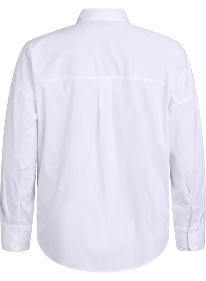 Klassisk bomullsskjorte med en Loose fit, Hvit, Packshot image number 1