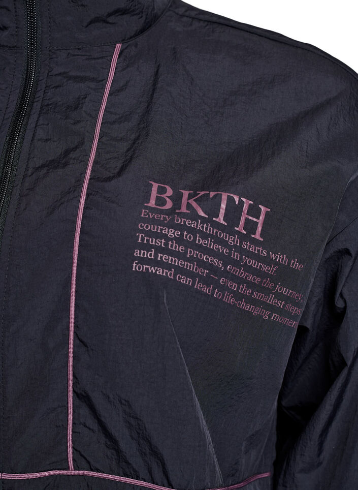 Lett jakke med kontrastpiping, Svart, Packshot image number 2