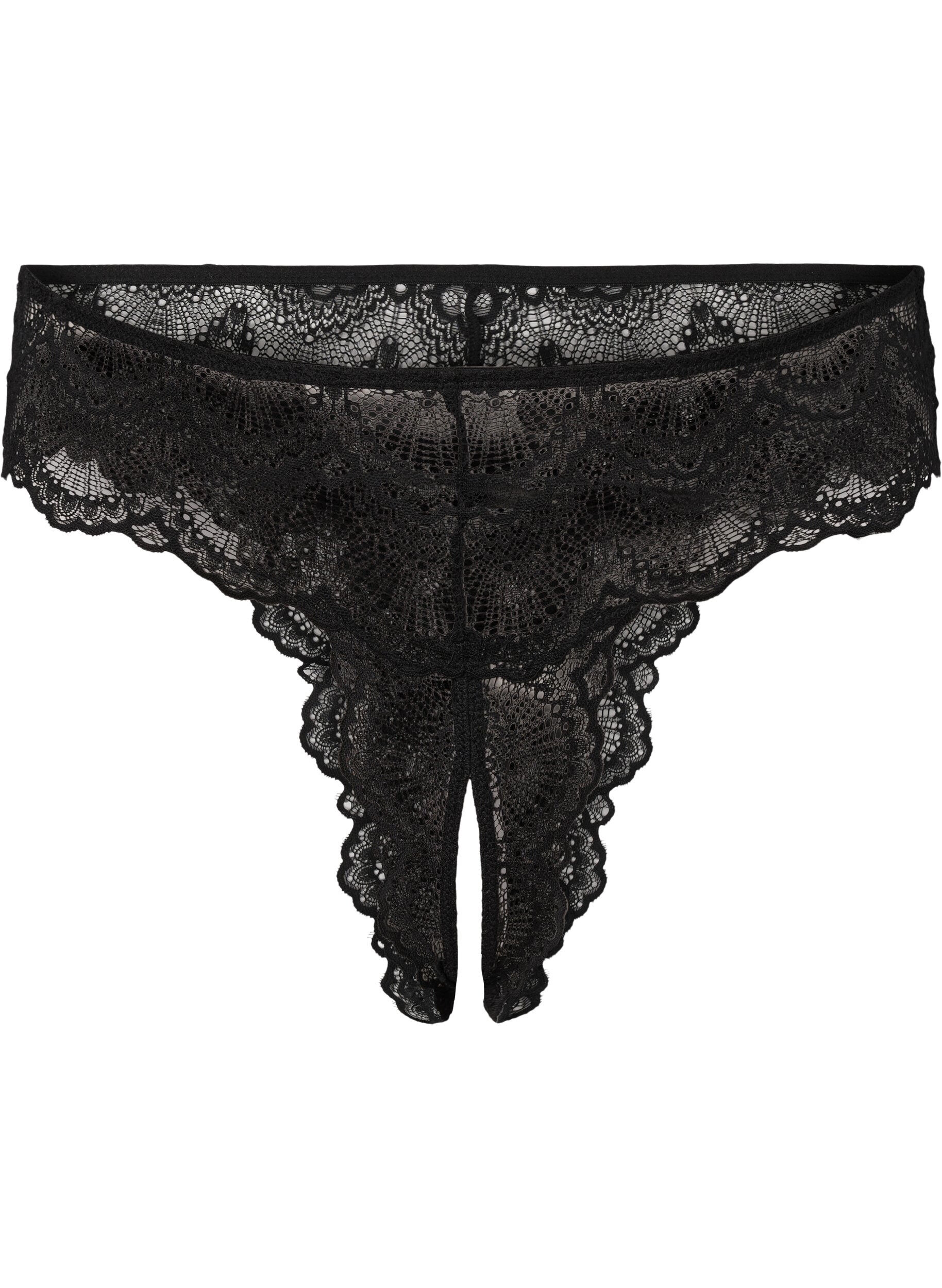 Zizzi Bunnl&oslash;s blonder thong, Black, Packshot image number 0