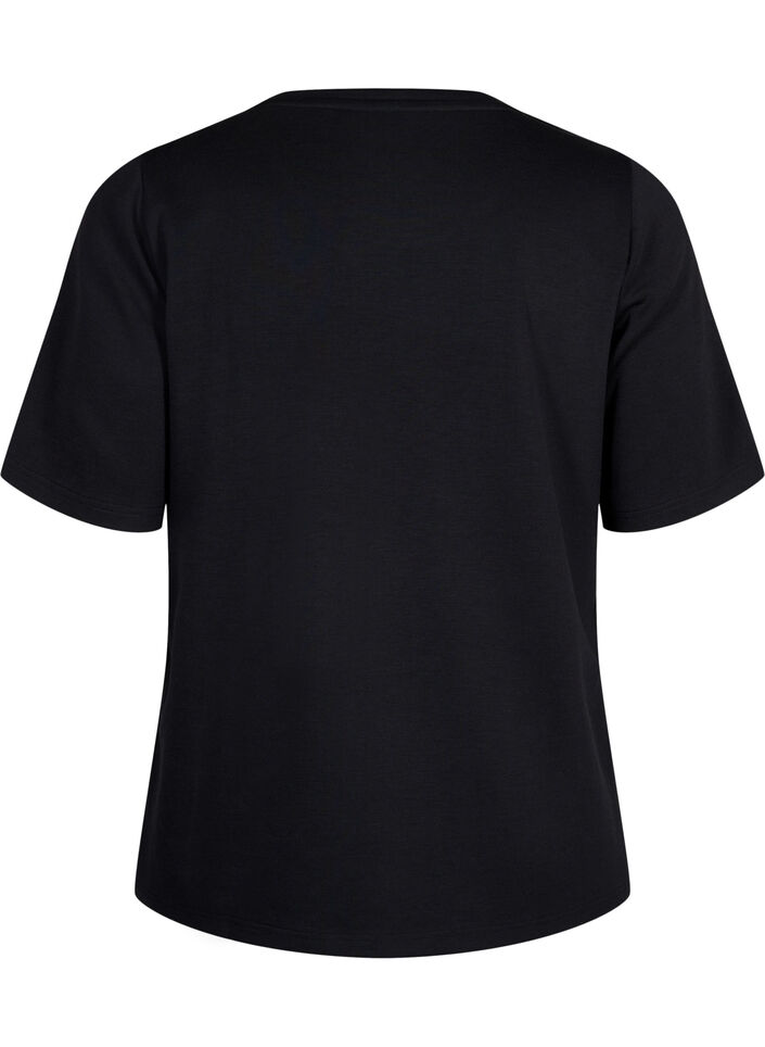 T-skjorte i modal blanding, Svart, Packshot image number 1
