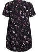 Kort kjole med blomstertrykk, Svart, Packshot image number 1