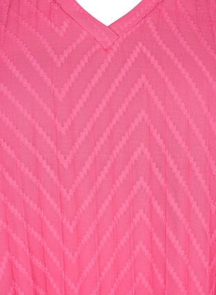 Kjole med korte ermer og struktur, Shocking Pink, Packshot image number 2