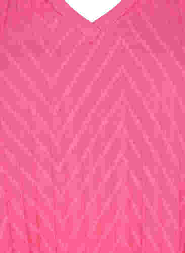 Kjole med korte ermer og struktur, Shocking Pink, Packshot image number 2